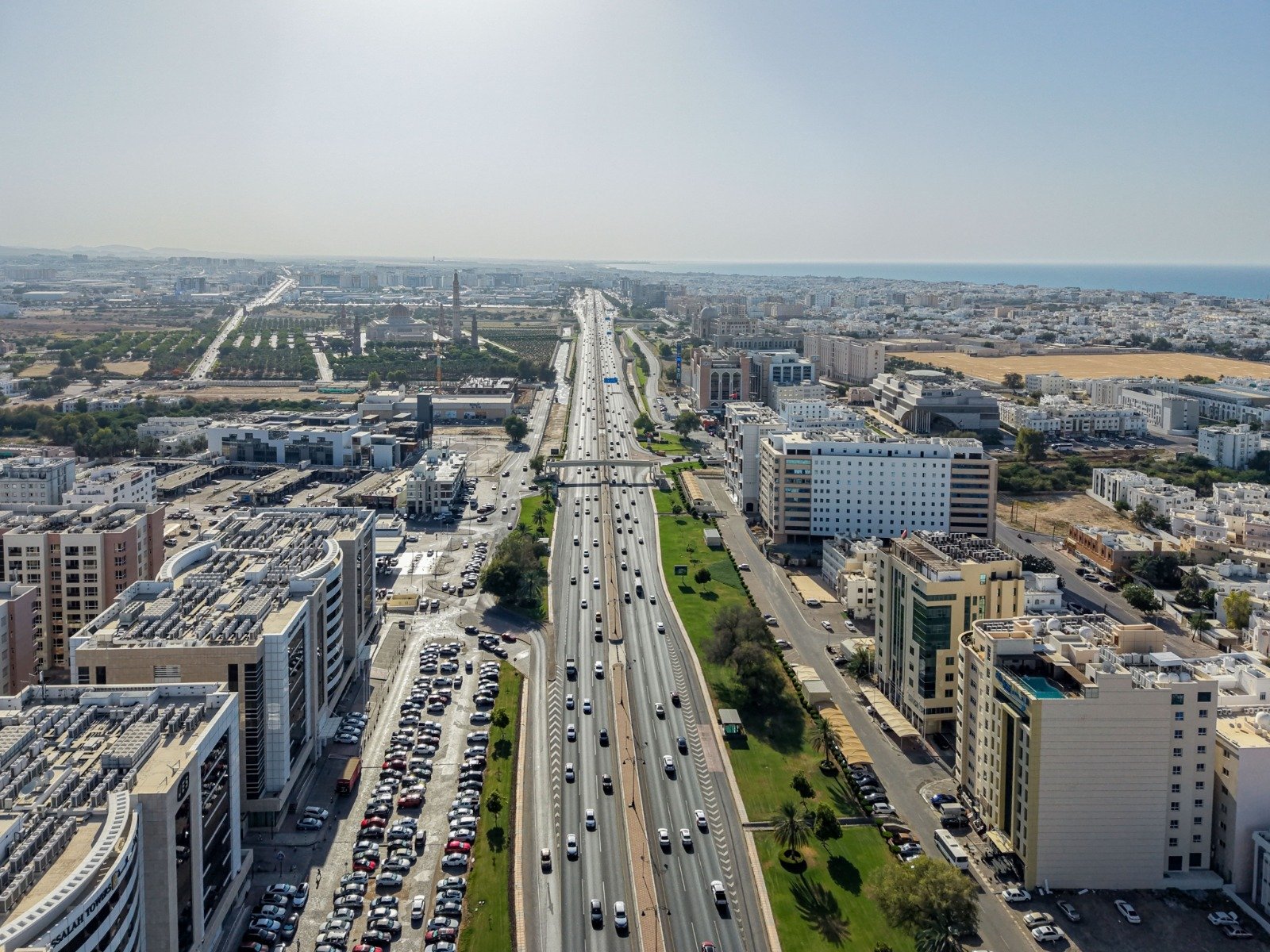 Architecture along Sultan Qaboos Street in Muscat
